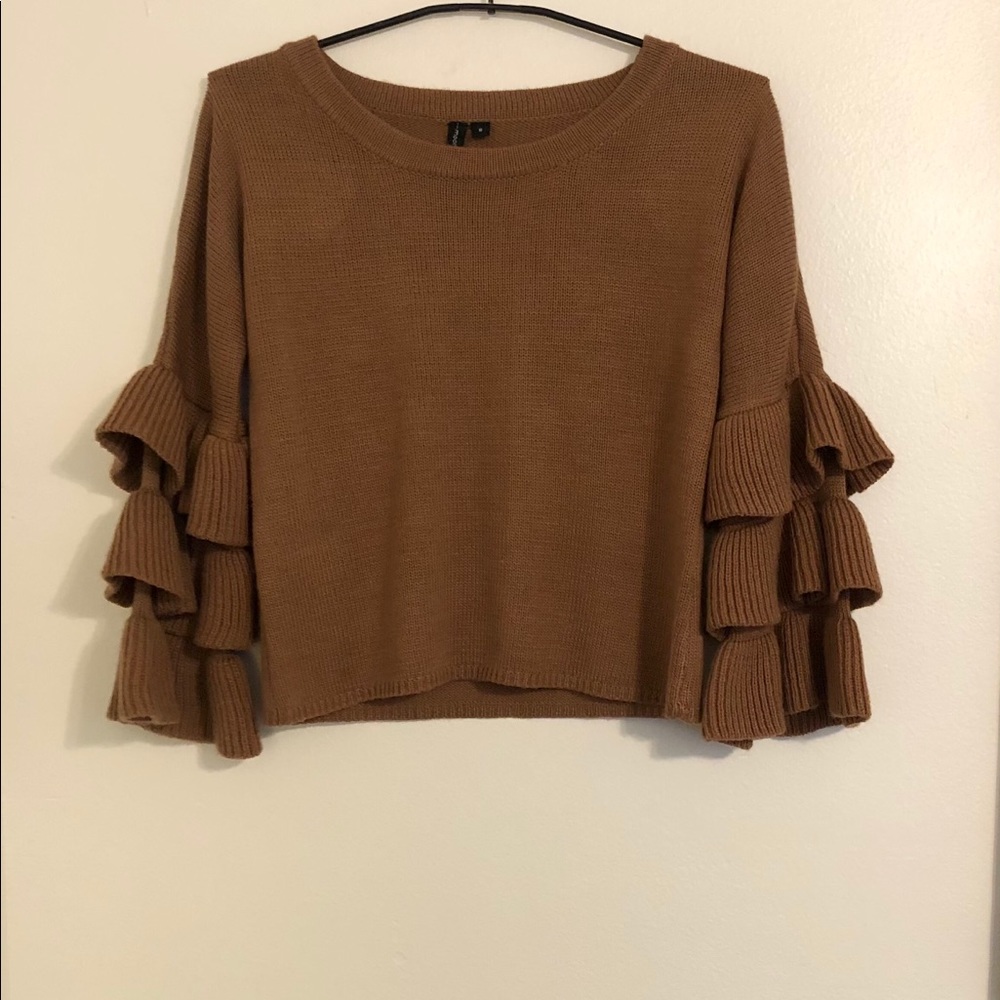 Moon & Madison Ruffle Sleeve Sweater